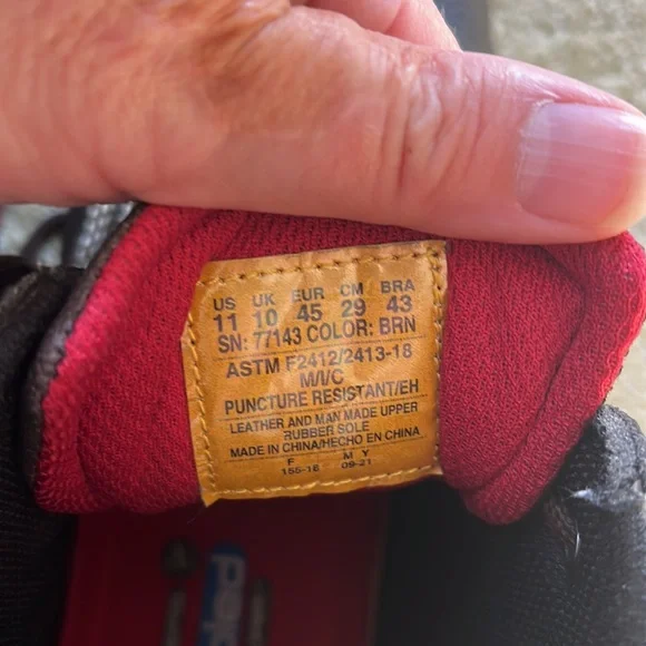 Like New Sketchers 11 Work Boots Brown Steel Toe - Picture 4 of 8